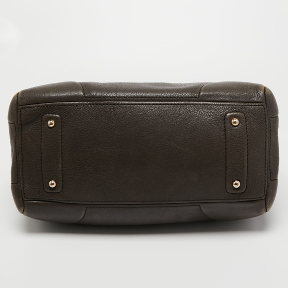 CH CAROLINA HERRERA Dark Grey Monogram Leather Large Boston Bag - Picture 8 of 8